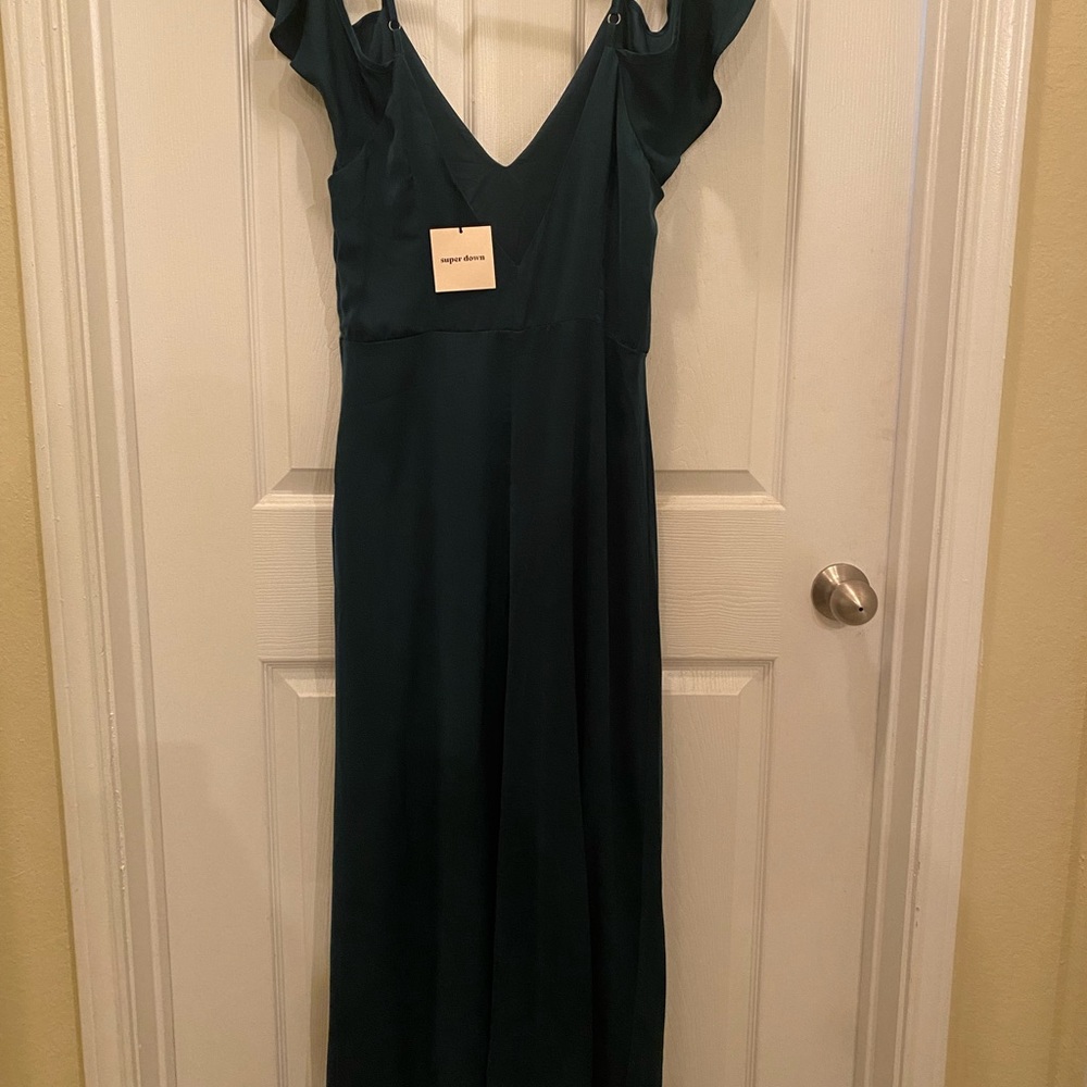 Super Down Brand Hunter Green Maxi Dress